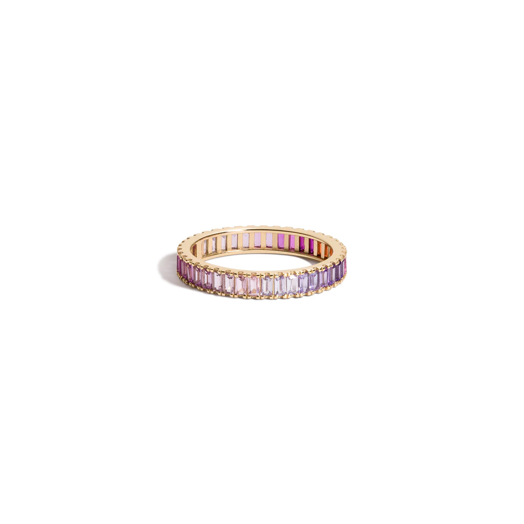 Pink Ombré Baguette Eternity Ring | AUrate New York