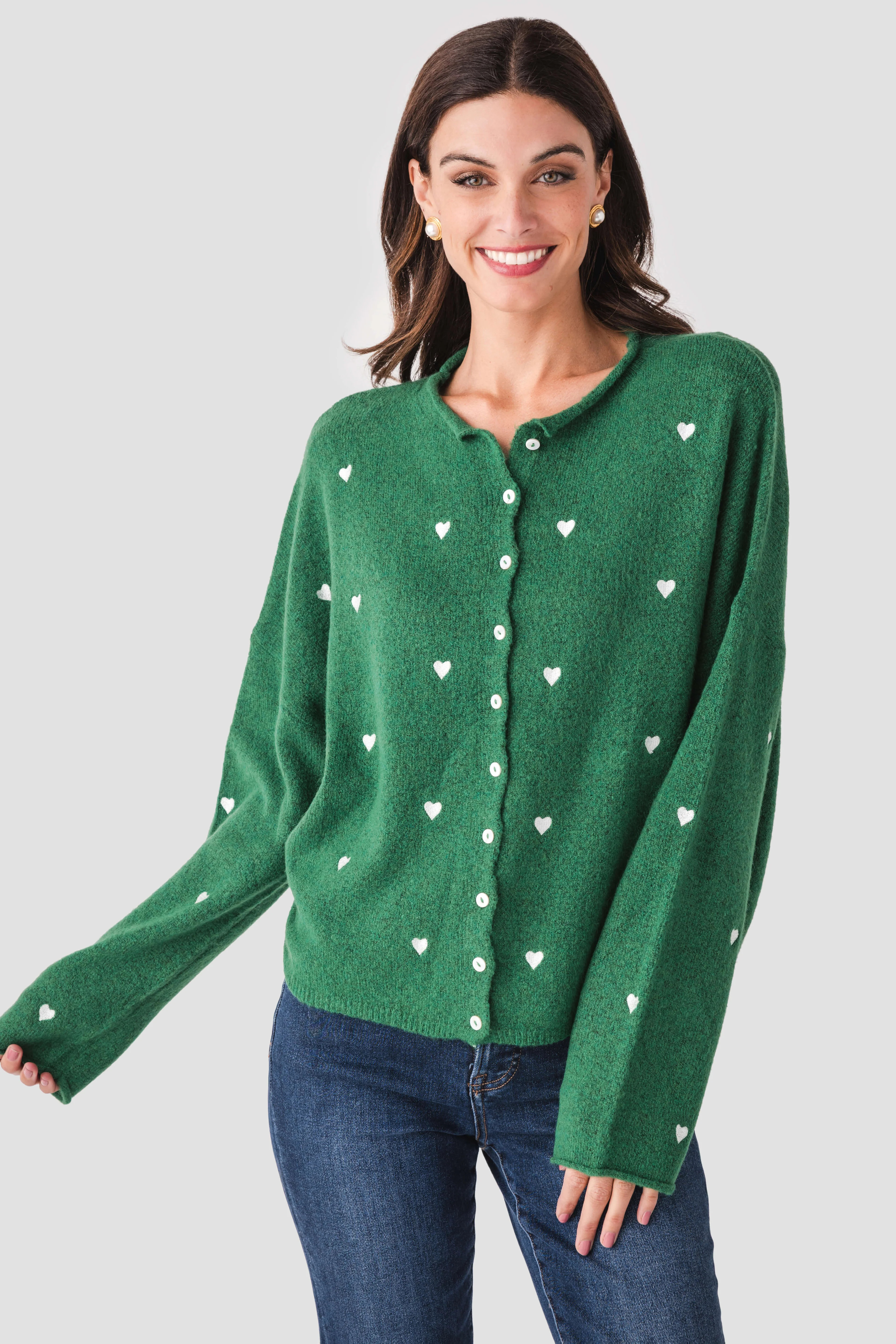 Things Between Embroidered Heart Piper Cardigan | Social Threads