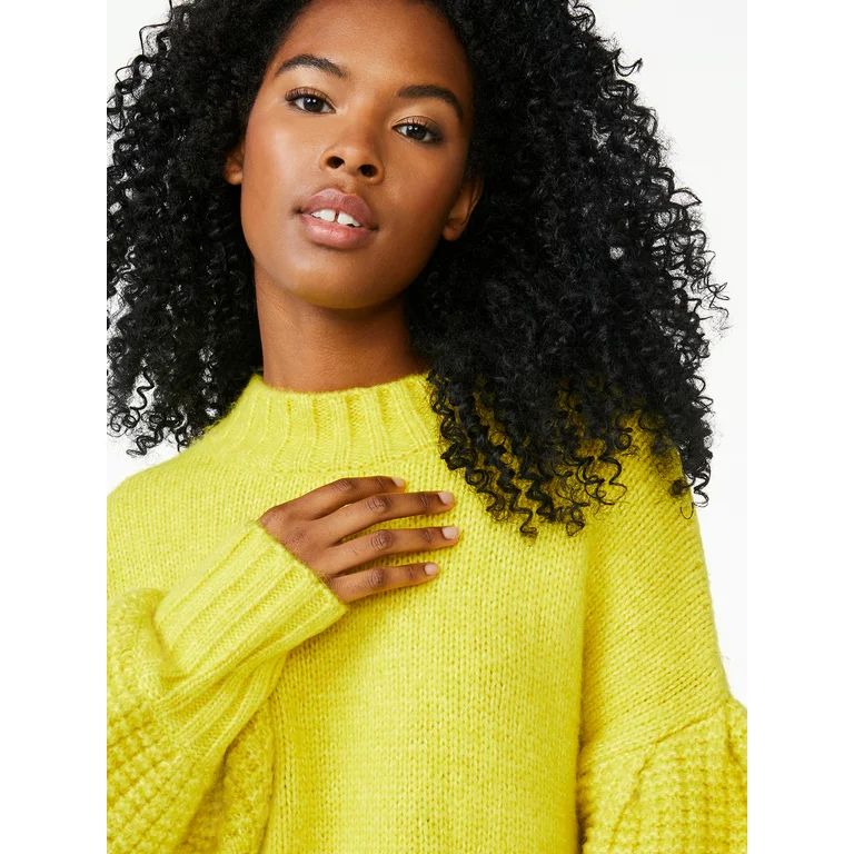 Scoop Women's Cropped Bobble Sweater | Walmart (US)