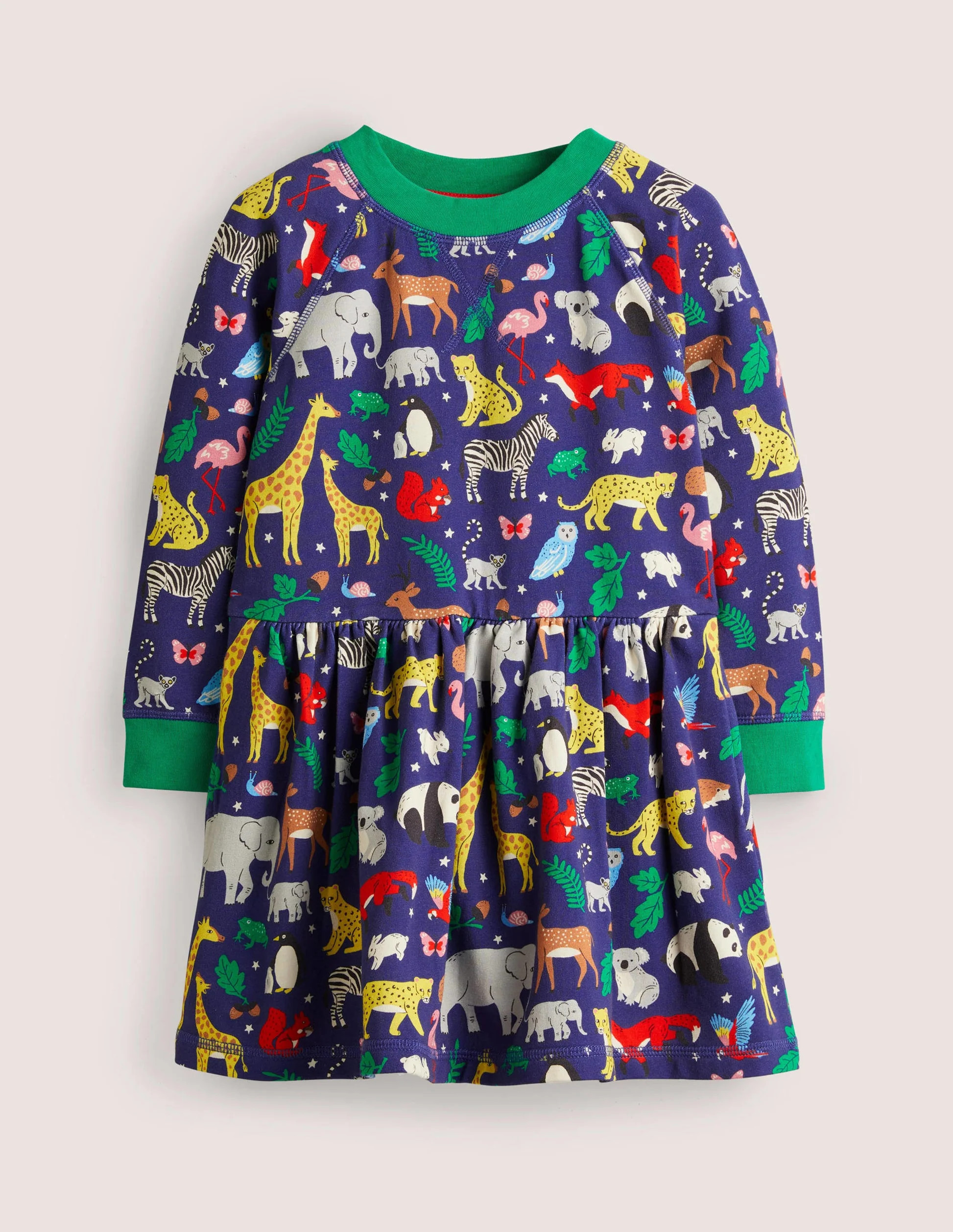 Jersey Sweatshirt Dress-Starboard Blue Global Animals | Boden (US)