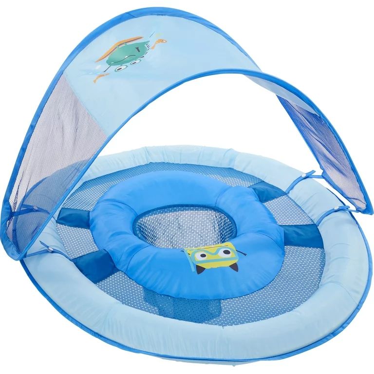 SwimWays Baby Spring Float Sun Canopy, Inflatable Pool Float for Baby Boys, Blue | Walmart (US)