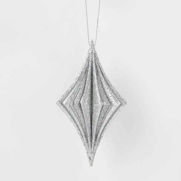 Glitter Diamond Christmas Tree Ornament Silver - Wondershop™ | Target