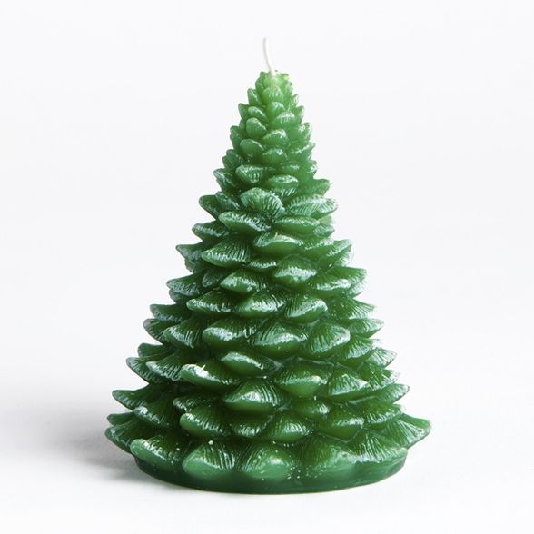 Lakeside Unscented Decorative Green Christmas Tree Candle - Lighted Home Accent | Target