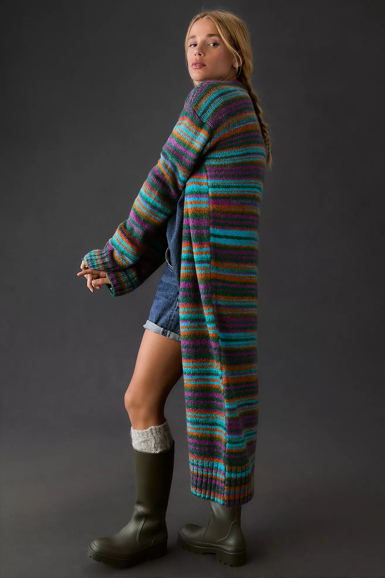 By Anthropologie Long-Sleeve Striped Cardigan Sweater | Anthropologie (US)