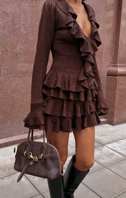 Marley Top, in Brown Pointelle Knit, Size: Large | Show Me Your Mumu | Show Me Your Mumu