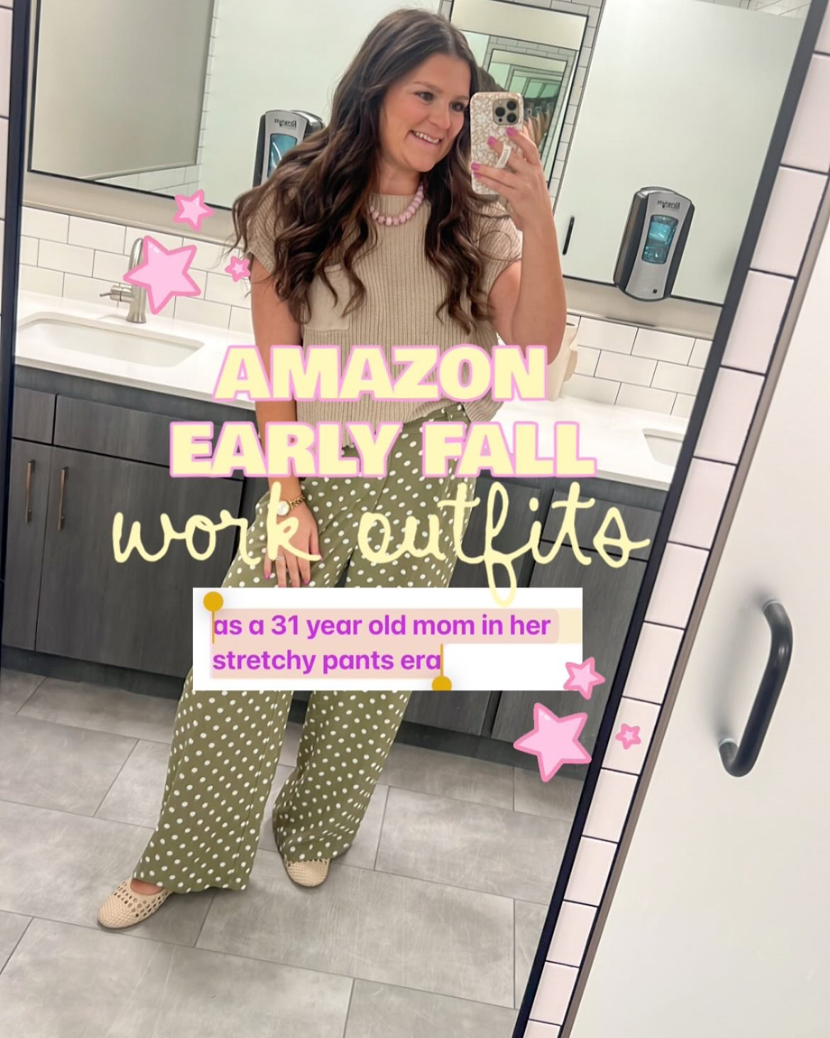 True size medium in everything except the tan sweater with the ruffle trim is a large. 

Fall outfits / fall work outfits / fall outfit inspo / mom fall outfits / fall pants / fall bottoms / work outfits / mom outfits / comfy work outfits / casual workwear / business casual workwear / fall work outfit ideas / stretchy pants / comfy pants / trendy pants / Amazon outfits / Amazon fall outfits / post Partum jeans / post Partum outfits / post partum friendly / mom friendly / teacher outfit / corporate outfit / office outfits / working mom / polka dots / work shoes / jelly flats / jelly shoes / marg Jane’s / leopard shoes / leopard jeans / drawstring waist / mom jeans

#LTKootd #LTKmomlife #LTKWorkwear