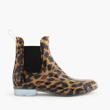 Chelsea leopard rain boots | J.Crew US