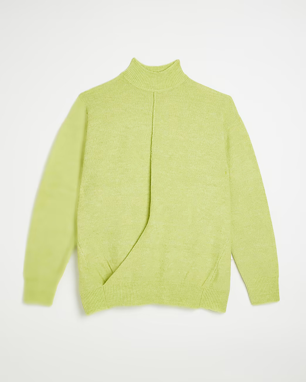 Lime green knit wrap jumper | River Island (US)