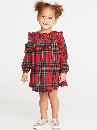 Ruffle-Trim Plaid Babydoll Dress for Toddler Girls | Old Navy US