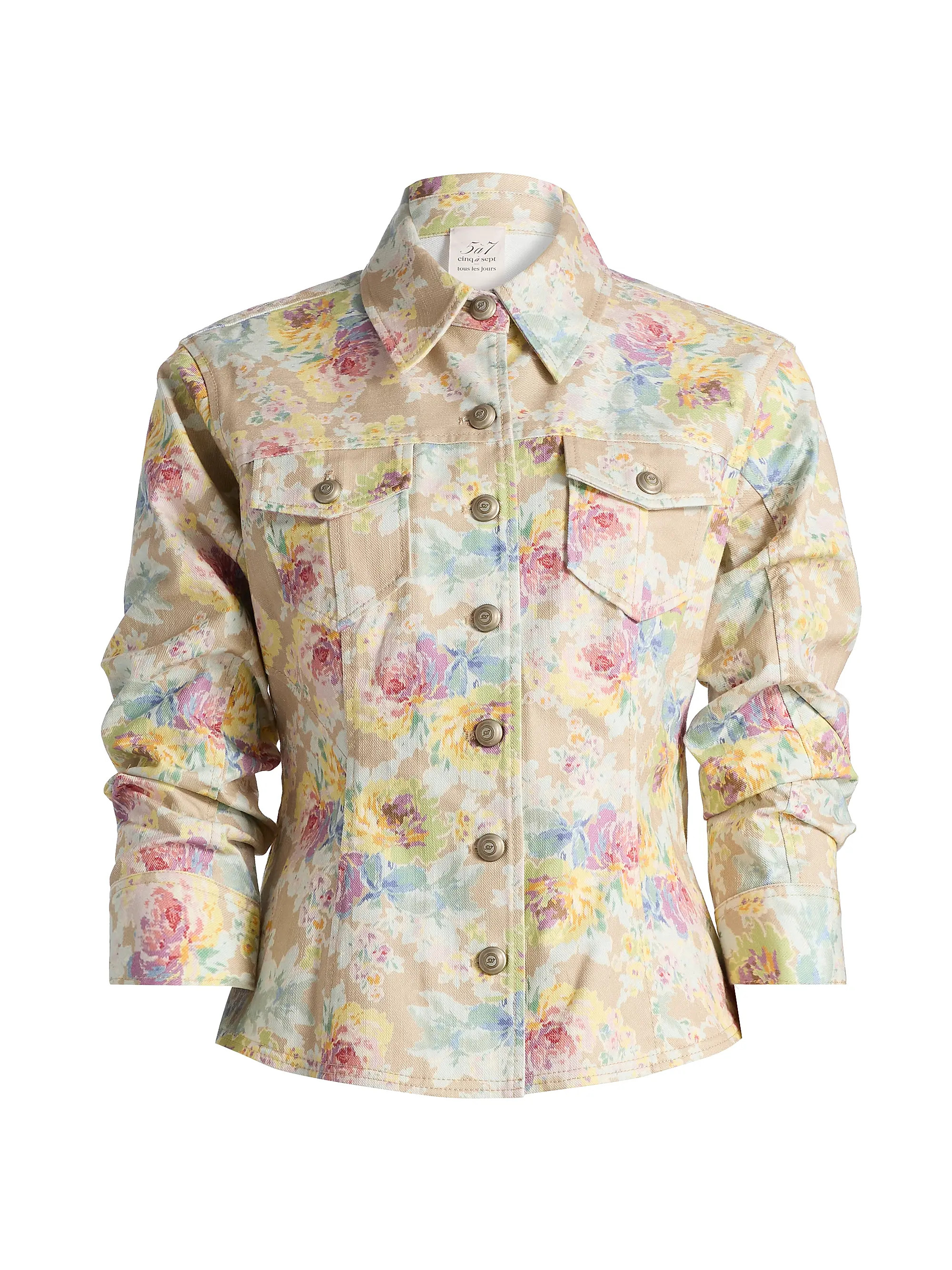 Ikat Bouquet Canyon Floral Denim Jacket | Saks Fifth Avenue