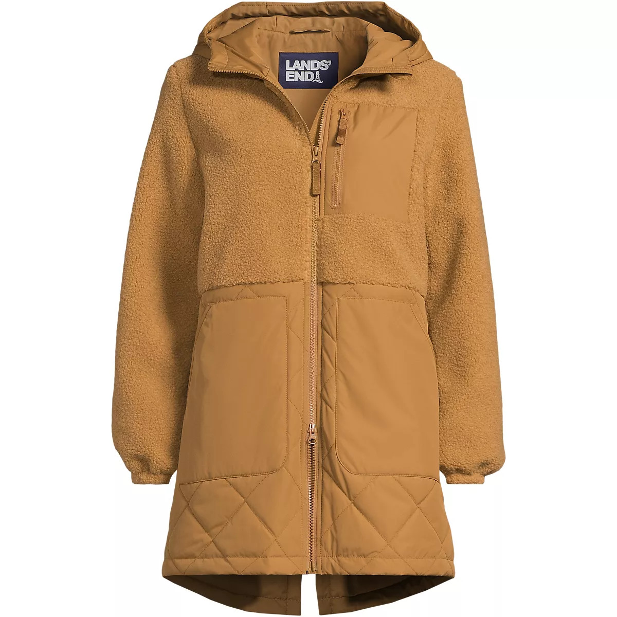 Women's Sherpa Fleece Quilted Mixed Media Parka | Lands' End (US)