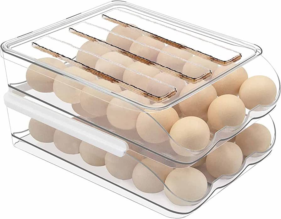 Large Capacity Egg Holder For Refrigerator - 36 Egg Fresh Storage Box for Fridge, Egg Storage Con... | Amazon (US)