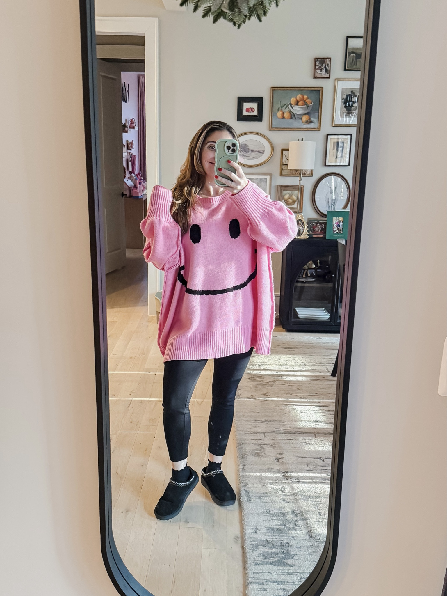 This Dressed in Lala sweater always makes me happy when I wear it! A a pop of bright pink is always fun in th winter. Leggings are fleece lined and 🙌🏼. If you didn’t know it already, Old Navy always has such great warm lined clothes for women 
Sweater L/XL / Leggings M / Slides tts 

#LTKootd #LTKSaleAlert #LTKMidsize