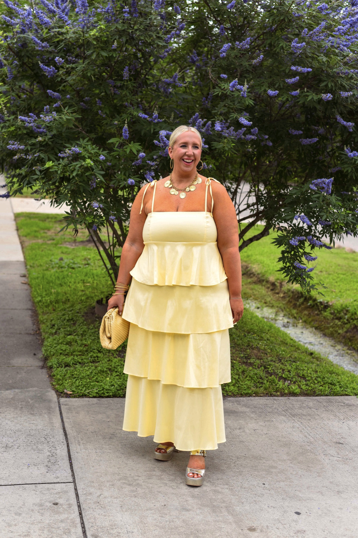 This sunshine beauty of a dress is back in three additional colors - black, pink, and blue!

I’m wearing the XXL 💛

#LTKSeasonal #LTKParties #LTKWedding