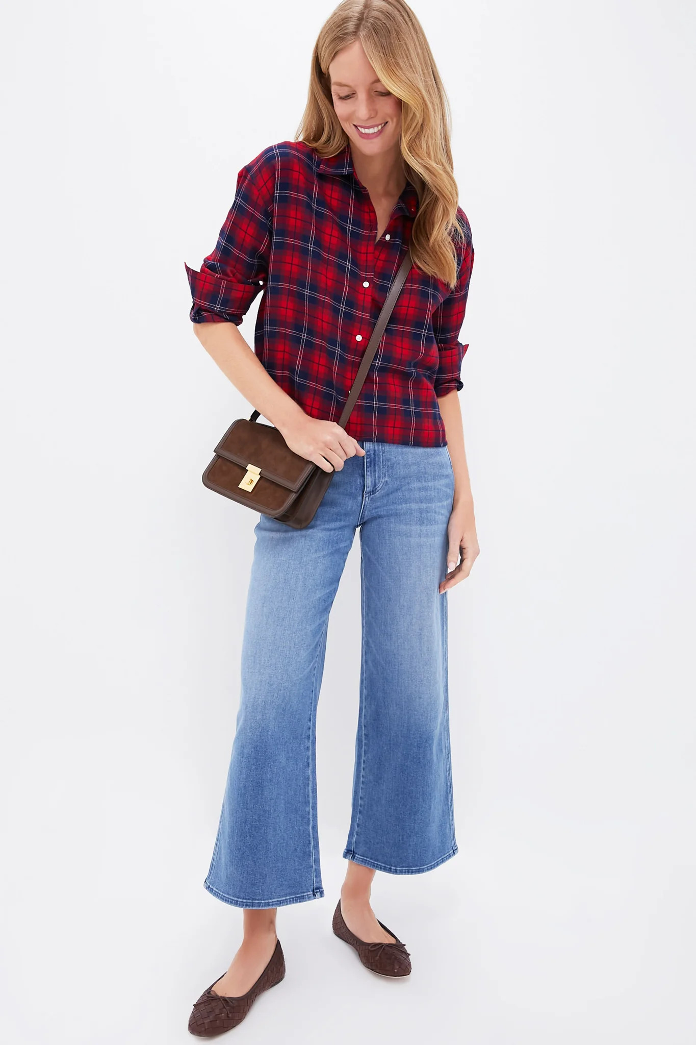 Red Plaid Flannel Cropped Jasper Button Down | Tuckernuck (US)