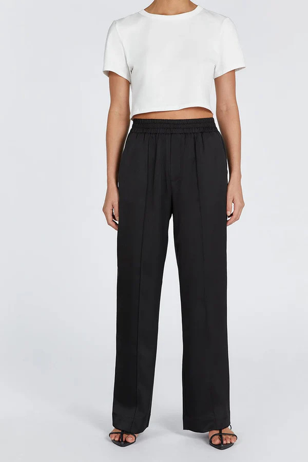 OSLO SATIN BLACK PANT | DISSH