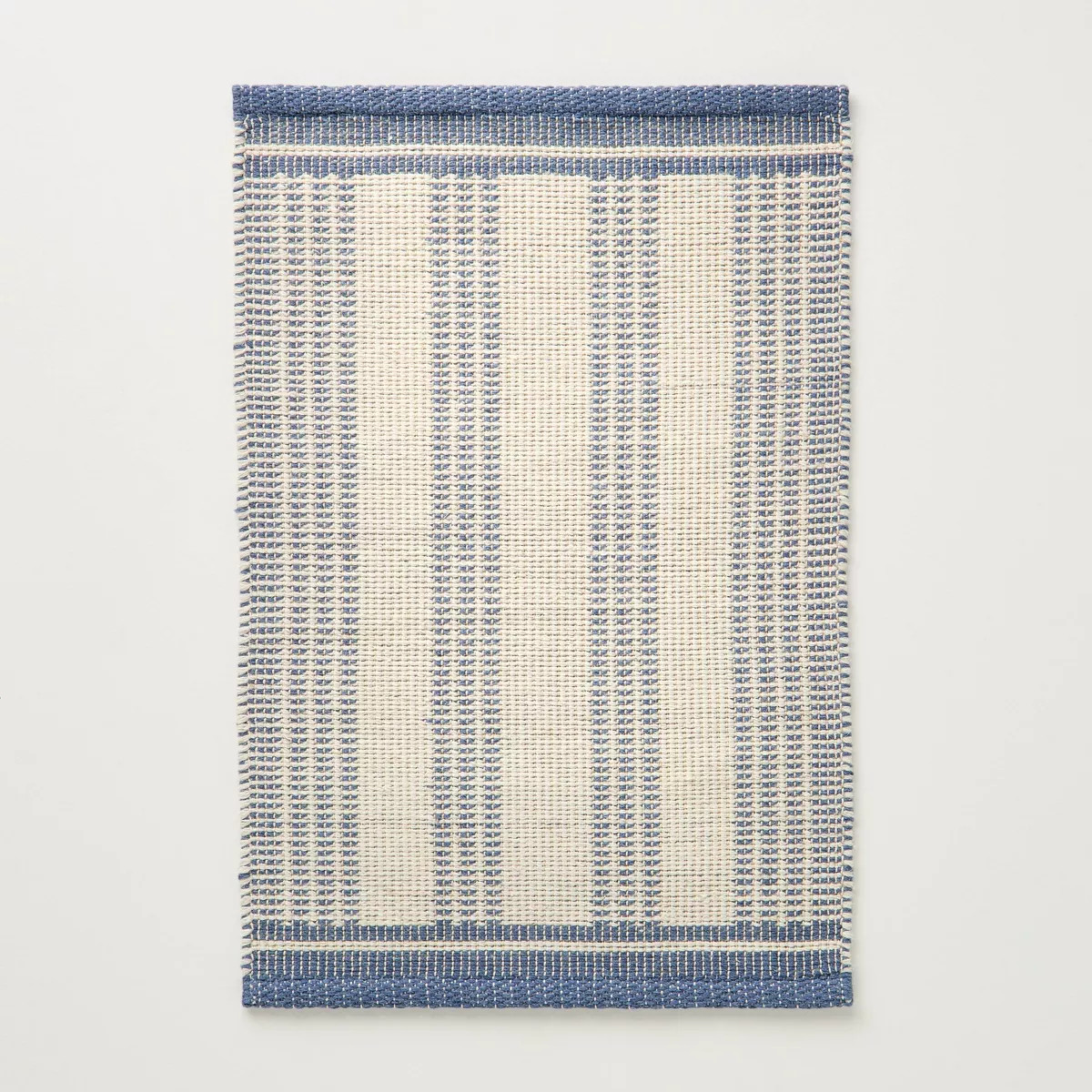 2'4"x7' Vertical Stripes Wool-Cotton Blend Runner Rug Blue/Cream - Hearth & Hand™ with Magnolia | Target