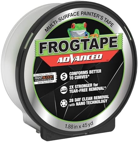 FrogTape Advanced Painters Tape, 2 Inch Wide (1.88-Inch x 45-Yard) Multi-Surface Tape with PAINTB... | Amazon (US)
