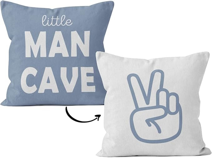 HIWX Preppy Pillow Covers 18x18,Toddler Boy Room Decor,Little Man Cave Preppy Peace Sign Decorati... | Amazon (US)