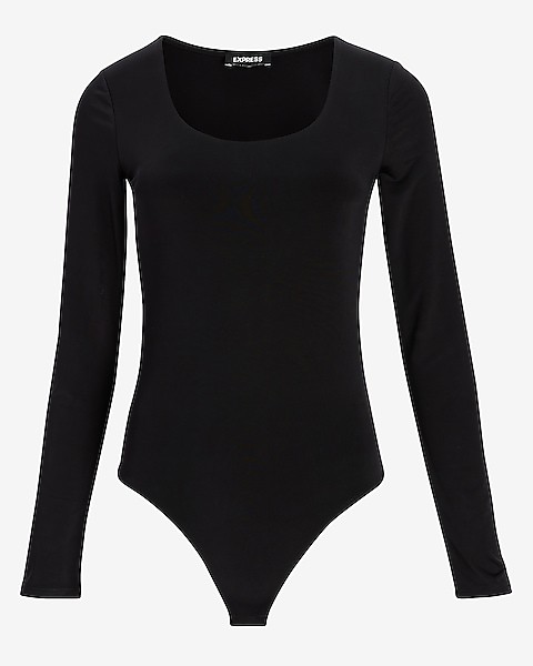 Body Contour Silky Scoop Neck Thong Bodysuit | Express