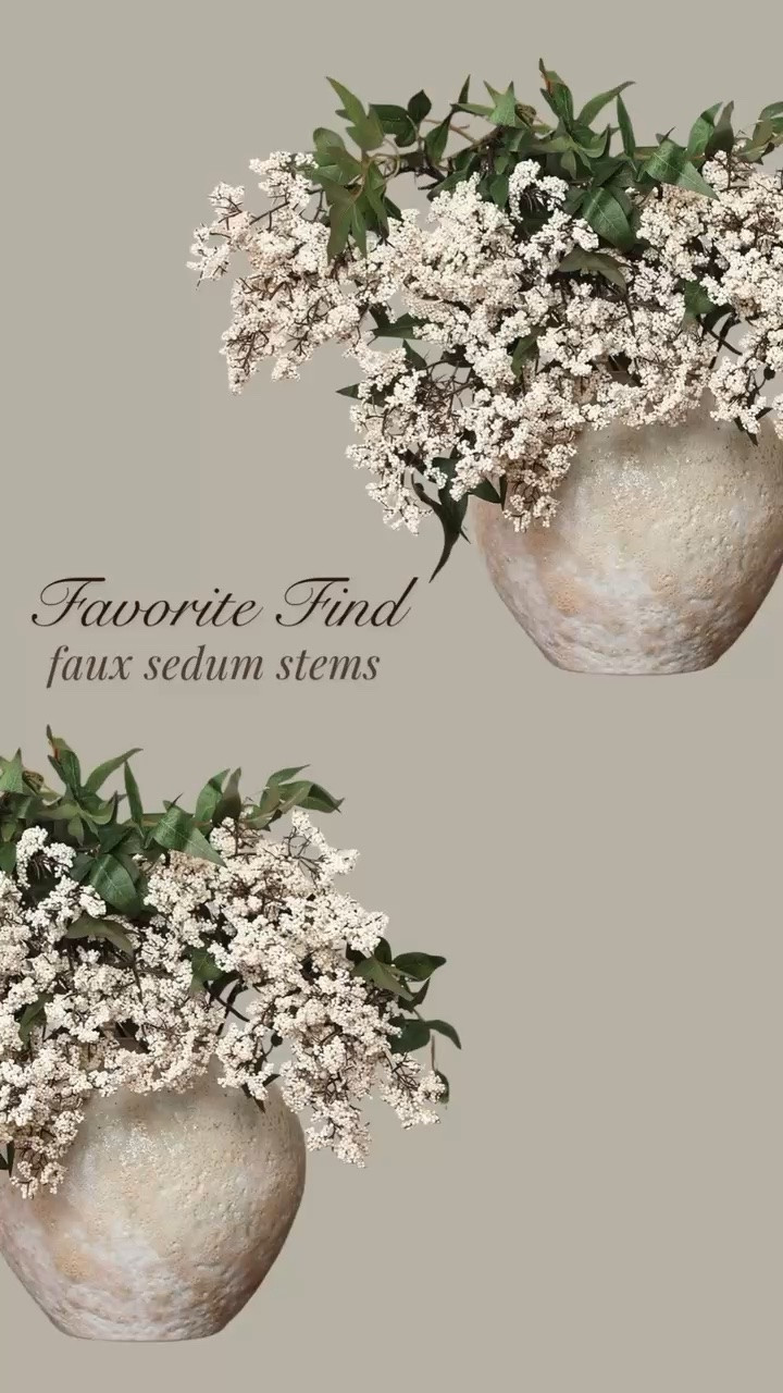 These faux sedum stems are absolute stunners! Available in several different colors! spring decor, summer, home decor, florals, flowers, stems, modern organic, modern farmhouse, cottage, cozy decor, living room, family room, entryway, dining room, breakfast nook, kitchen, bedroom, guest room, home office #LTKStyleTip

#LTKSeasonal #LTKHome