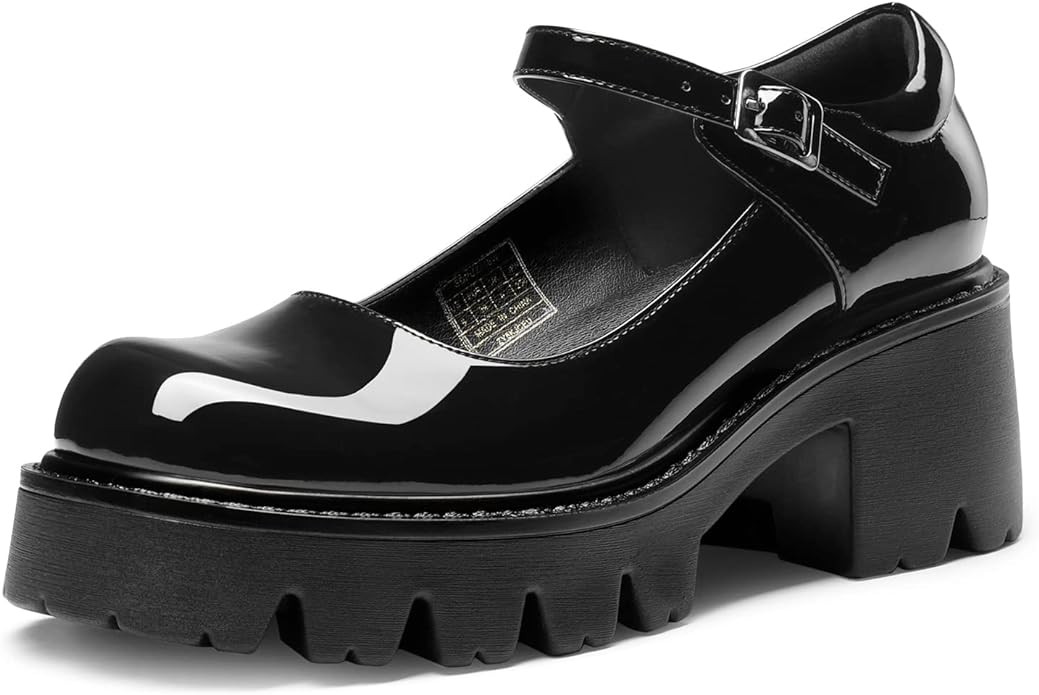 DREAM PAIRS Women's Mary Janes Shoes Platform Dress Low Heel Chunky Pumps Round Toe Ankle Strap P... | Amazon (US)