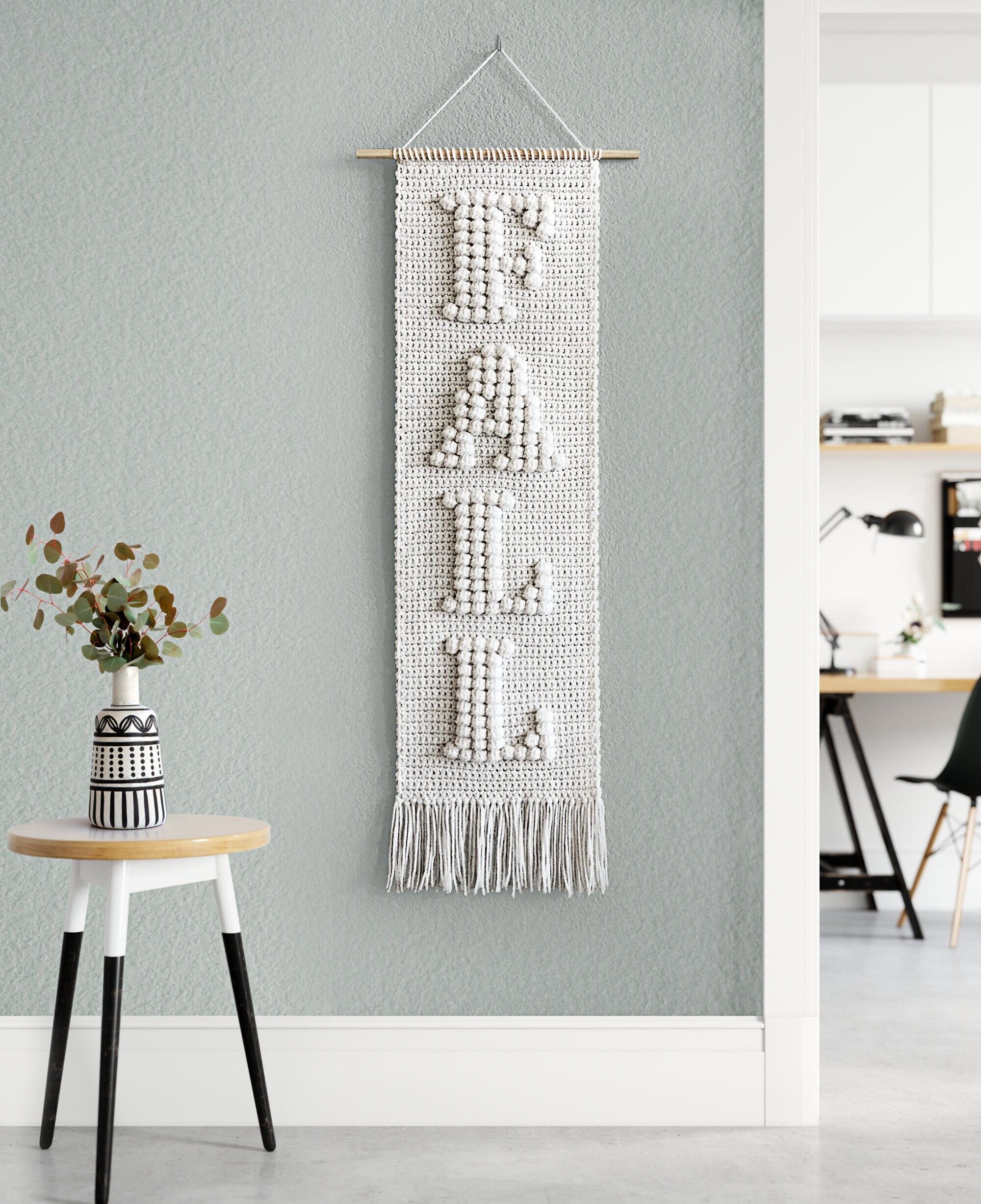 Crochet Fall Wall Hanging Pattern • Bobble Letters Monogram Wall Hanging • Wall Hanging Croch... | Etsy (US)