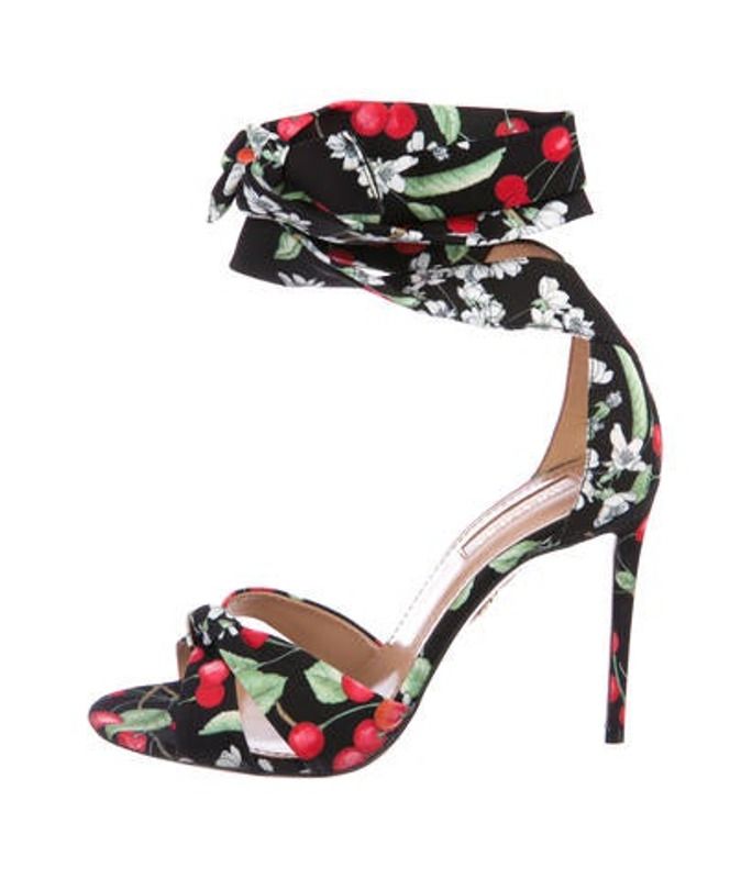 Aquazzura All Tied Up Printed Sandals w/ Tags Black Aquazzura All Tied Up Printed Sandals w/ Tags | The RealReal