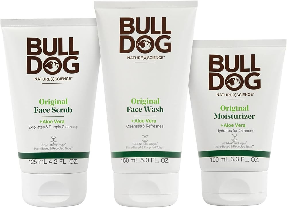 Bulldog Mens Skincare and Grooming Original Full Face Kit with Moisturizer, Face Wash & Face Scru... | Amazon (US)