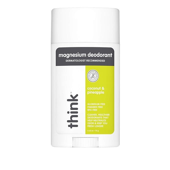 Think Magnesium Deodorant – Aluminum Free Under Arm Freshness – Non-Toxic & Long Lasting – ... | Amazon (US)
