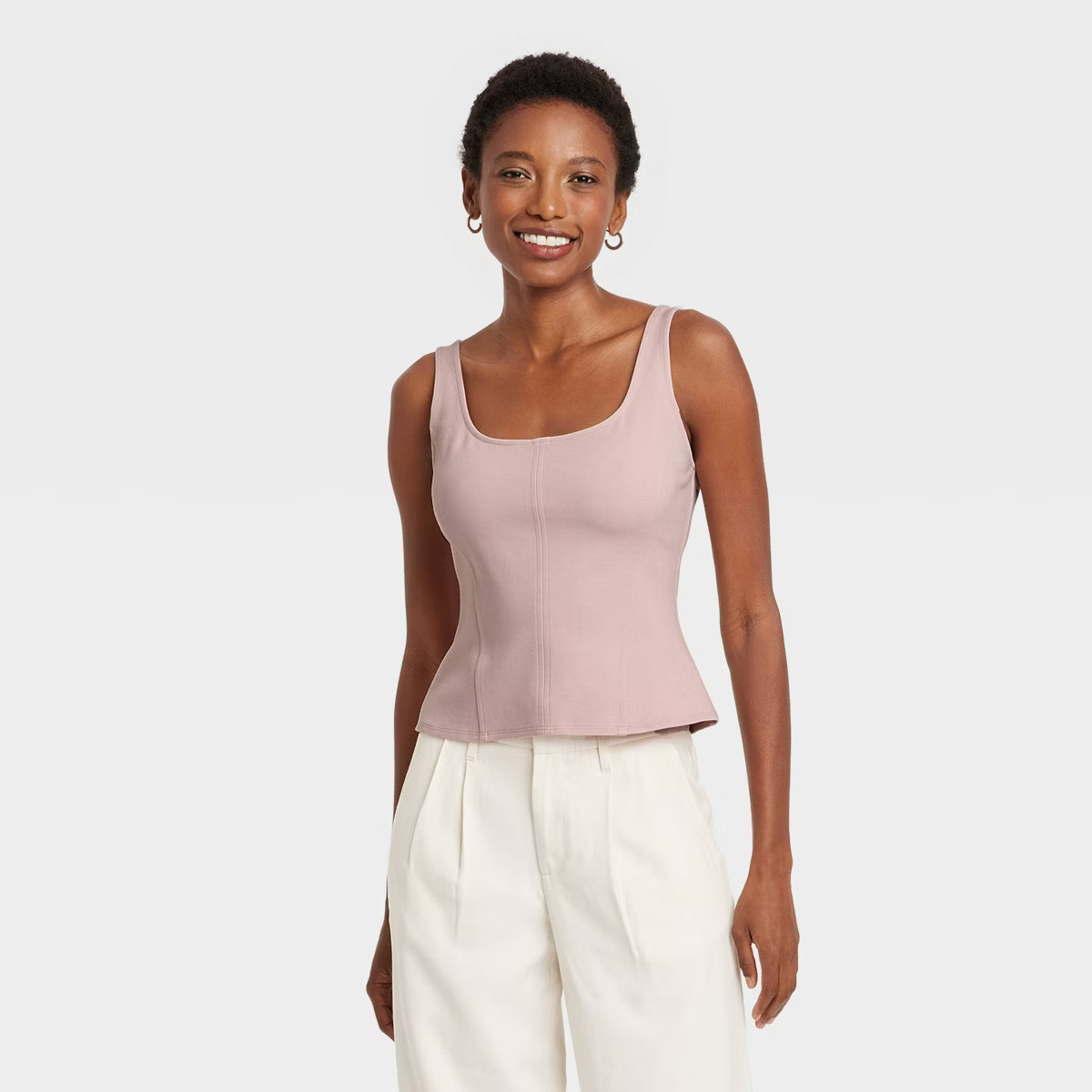 Women's Slim Fit Ponte Corset Tank Top - A New Day™ | Target