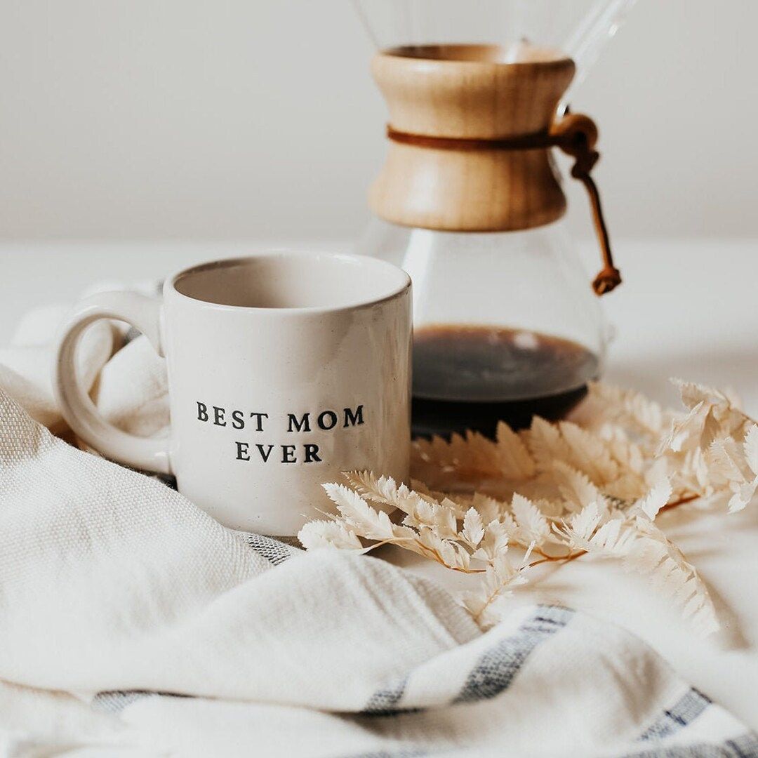 Best Mom Ever Coffee Mug Stoneware Coffee Mug for Mom Birthday, Baby Shower, Mother's Day Gift fo... | Etsy (US)