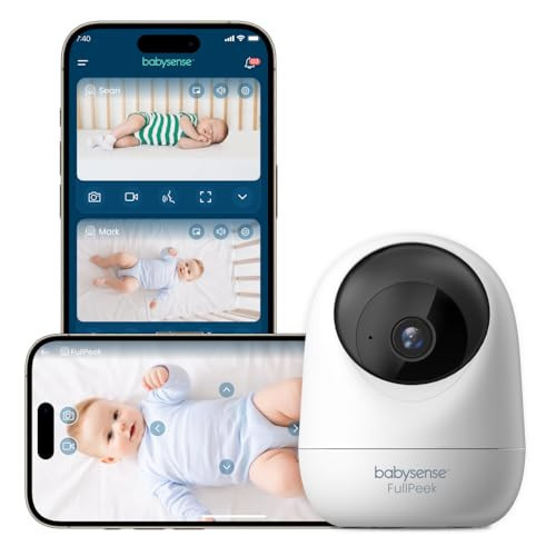 Babysense FullPeek 3MP Video Baby Monitor, WiFi Security Camera with Auto Tracking, Intelligent Motion & Sound Detection, Night Vision, Private Hidden Lens Mode, Supports SD Card | Amazon (US)