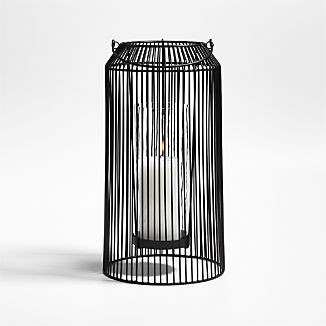 Austell Large Black Metal Outdoor Lantern 17" | Crate & Barrel | Crate & Barrel