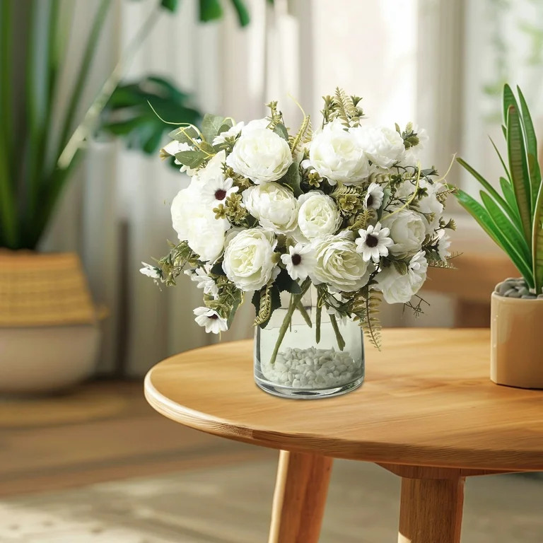 LShunze Peonies Artificial Flowers Vintage Faux Peony Arrangements Fake Flower for Vase Silk Flor... | Walmart (US)