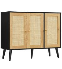 Iwell Storage Cabinet, Rattan Cabinet with 2 Drawers & Adjustable Shelf, Bathroom Floor Cabinet f... | Amazon (US)