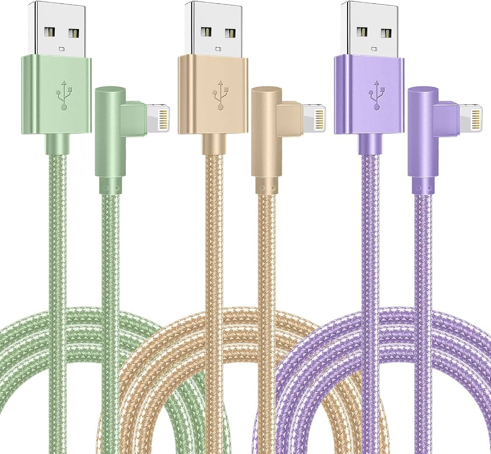 iPhone Charger,3 Pack 6FT Lightning Cable [Apple MFi Certified] iPhone Fast Charging Cable 90 Deg... | Amazon (US)