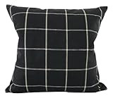 Hackner Home | Black Plaid Pillow Cover (20'x20", Black Plaid) | Amazon (US)