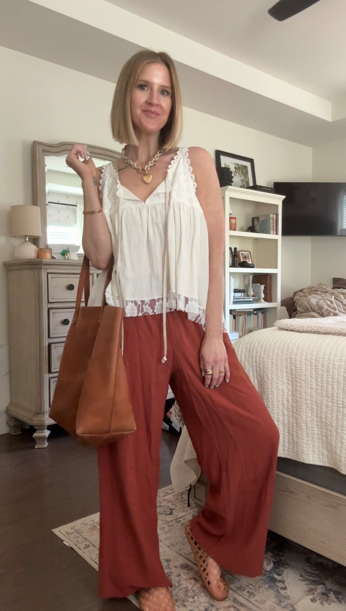 Flowy tanks and linen pants=Spring Uniform 

These are both a FP look for less. Wearing a Small in the top and medium in the pants. I’m 135lbs, 5’7


Spring Outfits, Summer Outfits, Casual, linen pants, lace tops 

#LTKU #LTKSeasonal #LTKootd