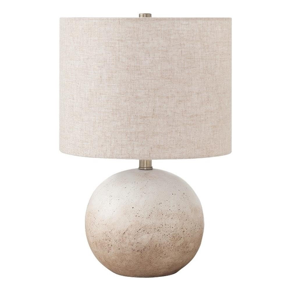 Pemberly Row 20" Concrete Stone Table Lamp, Textured Beige Base, Linen Drum Shade with Gold Finia... | Amazon (US)