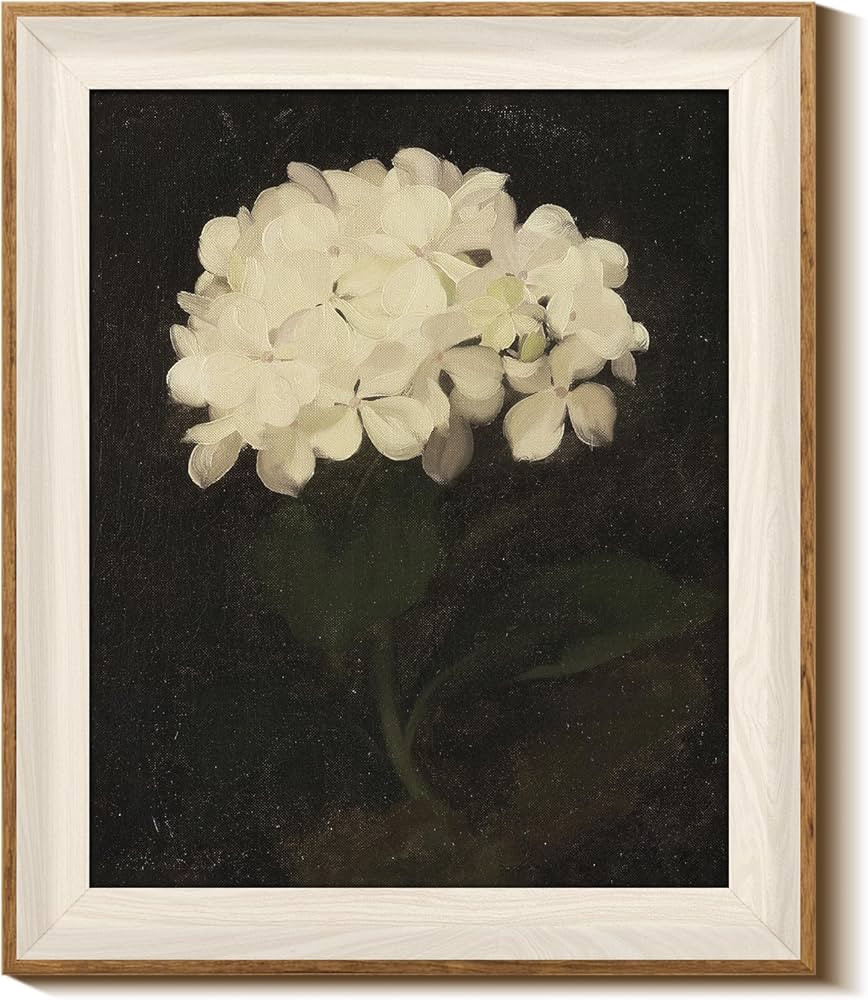 InSimSea Framed Wall Art Decoration Canvas Wall Art Room Decor, White Hydrangea Oil Painting Canv... | Amazon (US)
