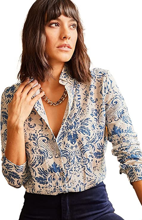Blouses for Women Fashion, Casual Long Sleeve Button Down Shirts Tops, XS-3XL | Amazon (US)