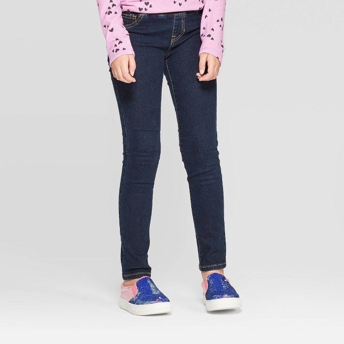 Girls' Pull-On Skinny Jeans - Cat & Jack™ Dark Wash | Target