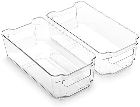 BINO | Stackable Plastic Storage Bins, Medium - 2 Pack | THE STACKER COLLECTION | Multi-Use Organ... | Amazon (US)