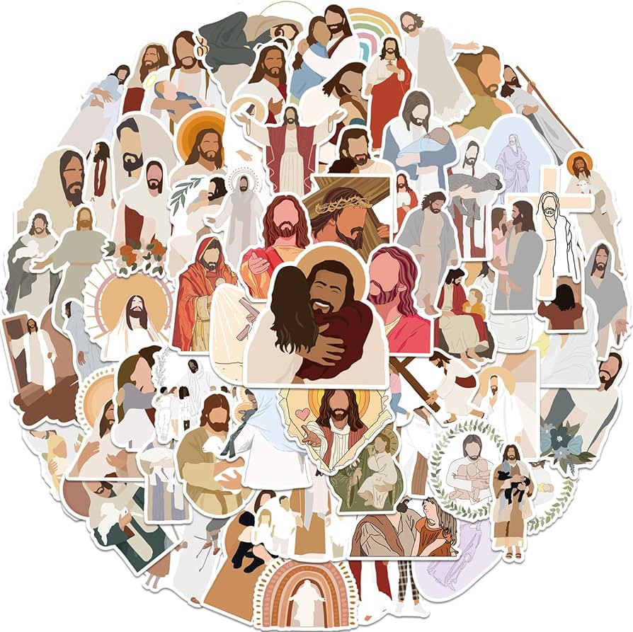 ROTY 100 Pcs Jesus Stickers Aesthetic Christian Stickers, Religious Cross Faith Waterproof Vinyl ... | Amazon (US)