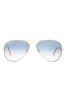 Ray-Ban Aviator in Arista and Gradient Light Blue from Revolve.com | Revolve Clothing (Global)