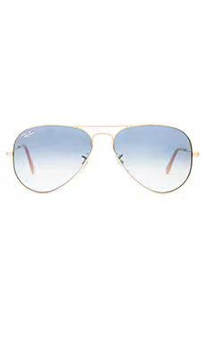 Ray-Ban Aviator in Arista and Gradient Light Blue from Revolve.com | Revolve Clothing (Global)