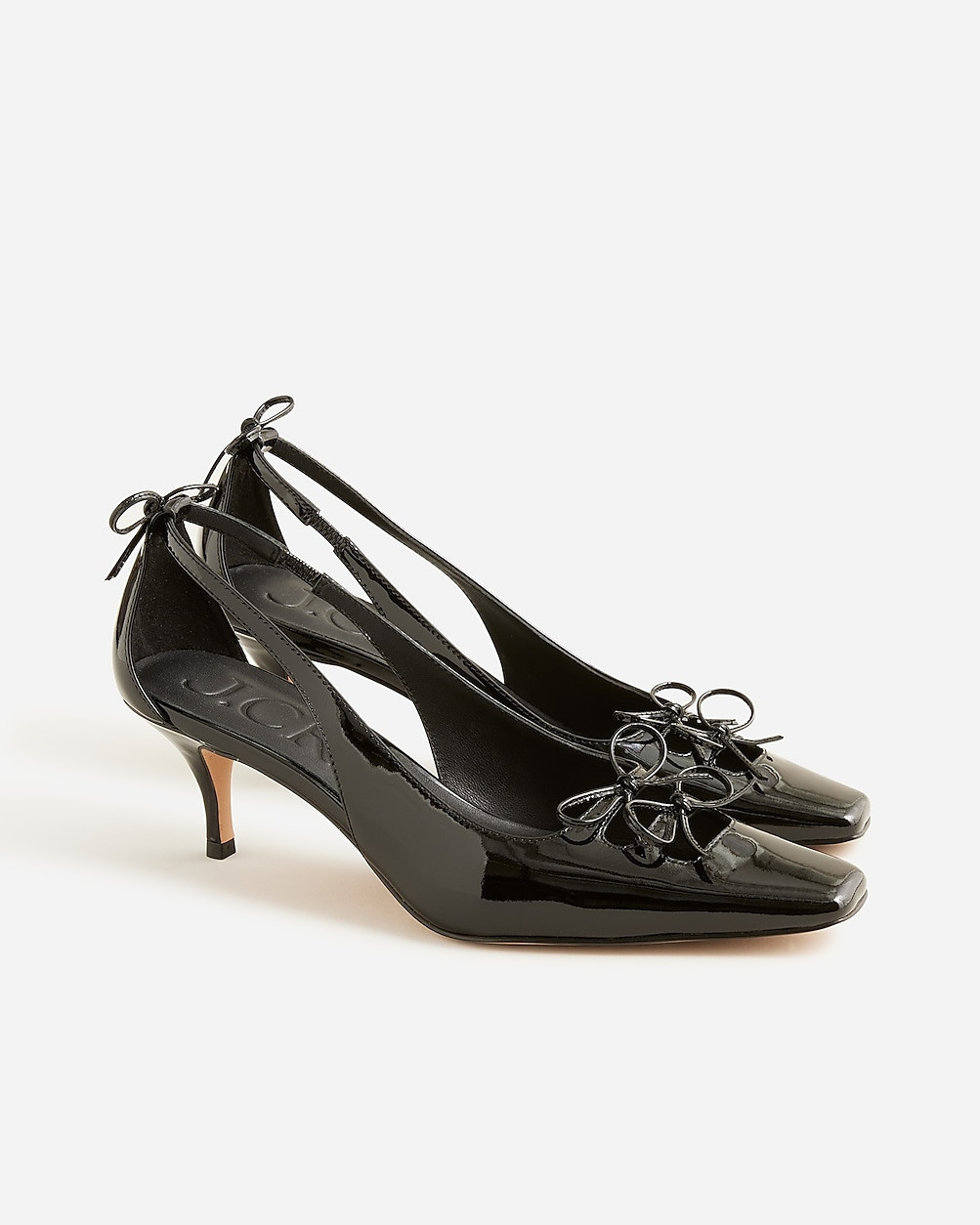 Leona slingback bow heels in patent leather | J. Crew US