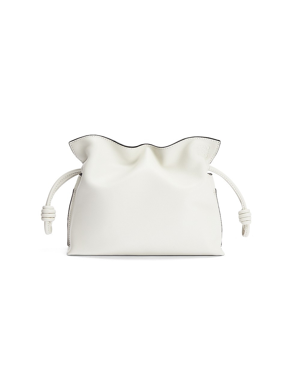 Loewe Women's Mini Flamenco Knot Leather Clutch - Soft White | Saks Fifth Avenue