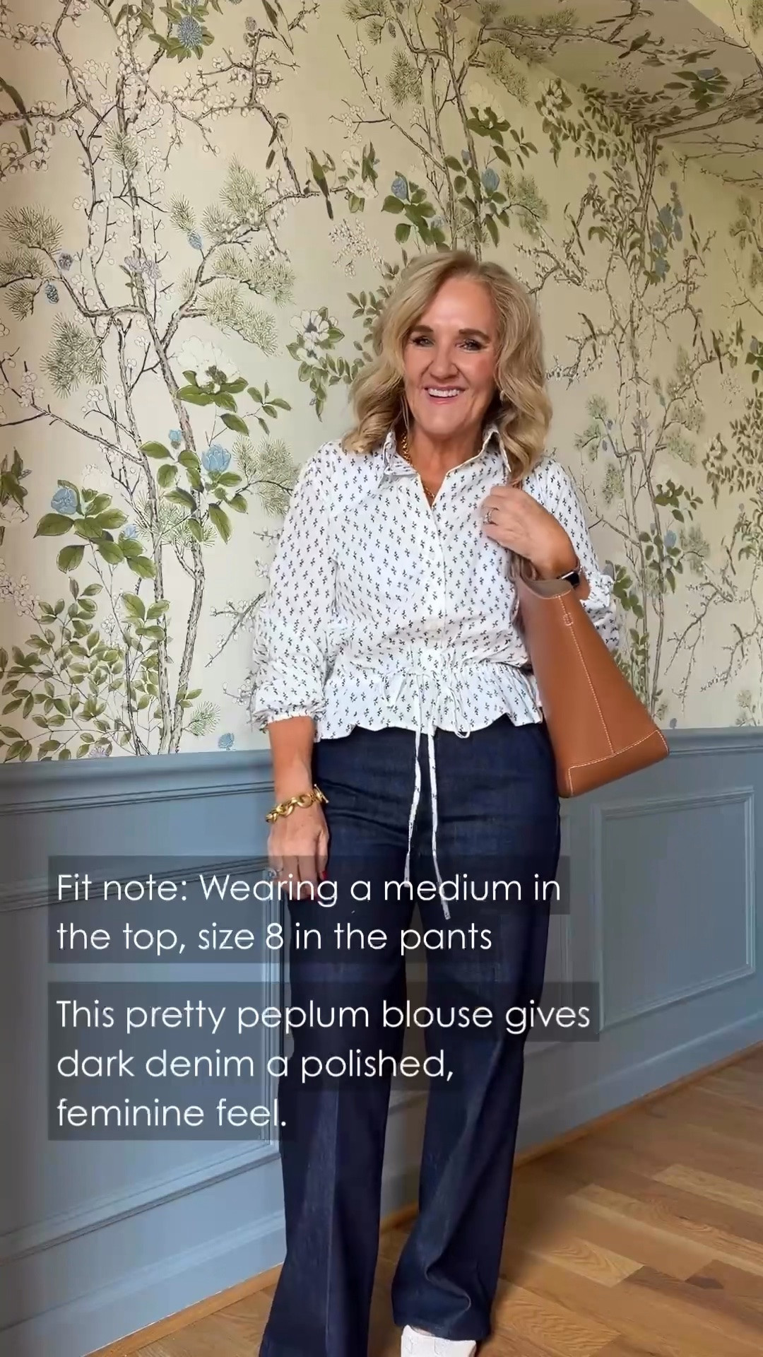 I’m wearing a medium in the top and a size 8 in the pants, and I really like the little tie detail at the waist. It gives a simple jeans-and-blouse outfit just enough personality without making it complicated. 

#LTKootd #LTKgrwm #LTKdayinmylife